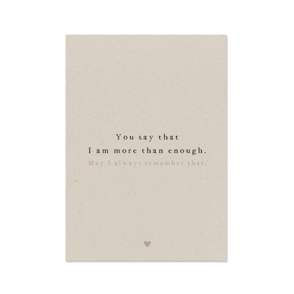 Wenskaart | More than enough