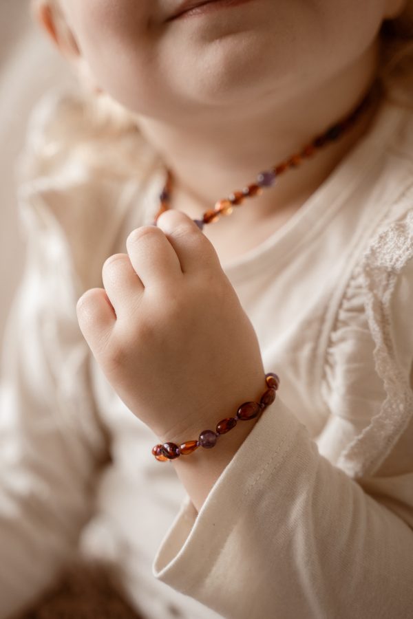 Barnsteen armband | Lila 2