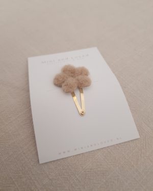 Haarspeldjes | Pluche flower beige