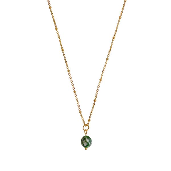 Green Spot Jaspis ketting | zilver/goud 2