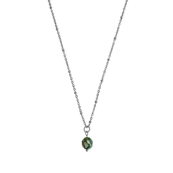 Green Spot Jaspis ketting | zilver/goud 4