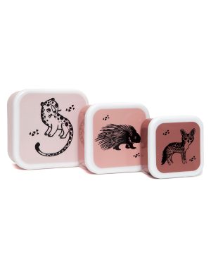 Lunchbox set roze animals