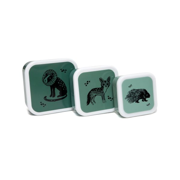 Lunchbox set salie groen animals